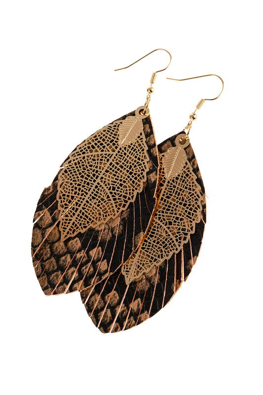 Layered Fringe Leather Earrings /6Pairs