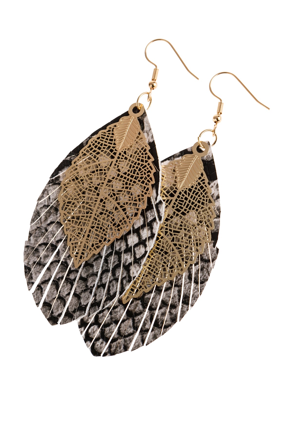 Layered Fringe Leather Earrings/1PC