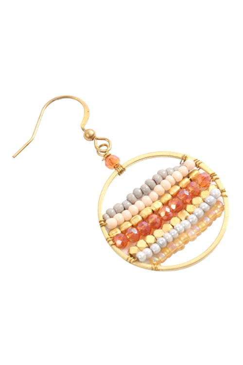Multicolor Mixed Beads Drop Earrings