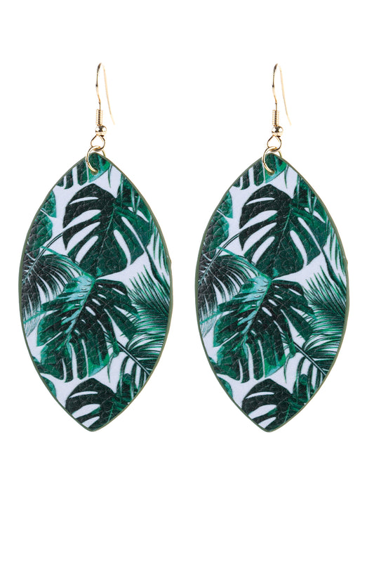 Tropical Print Marquise Drop Earrings