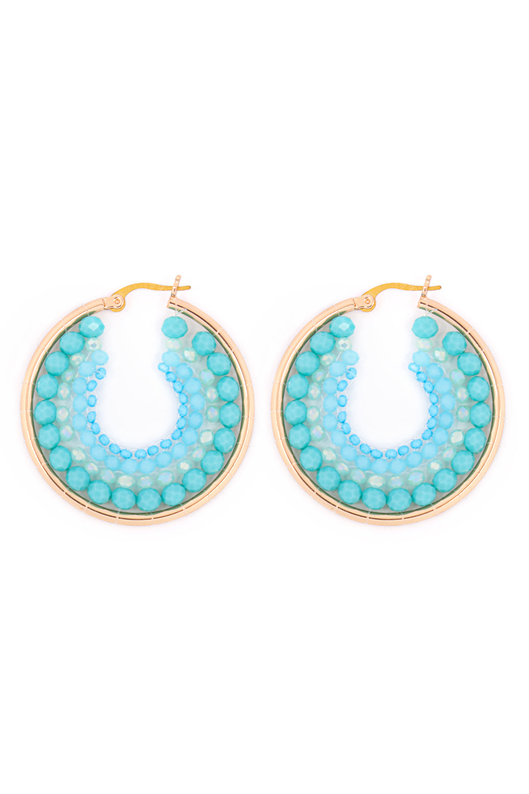 Bohemian Rondelle Beads Hoop Earrings