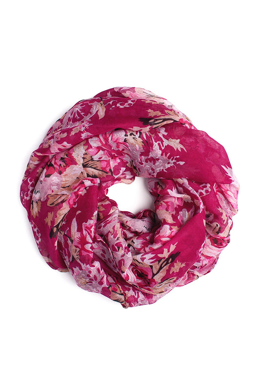 Burgundy Floral Infinity Scarf