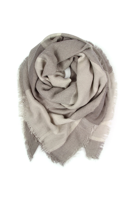 Light Gray Blanket Fringe Scarf