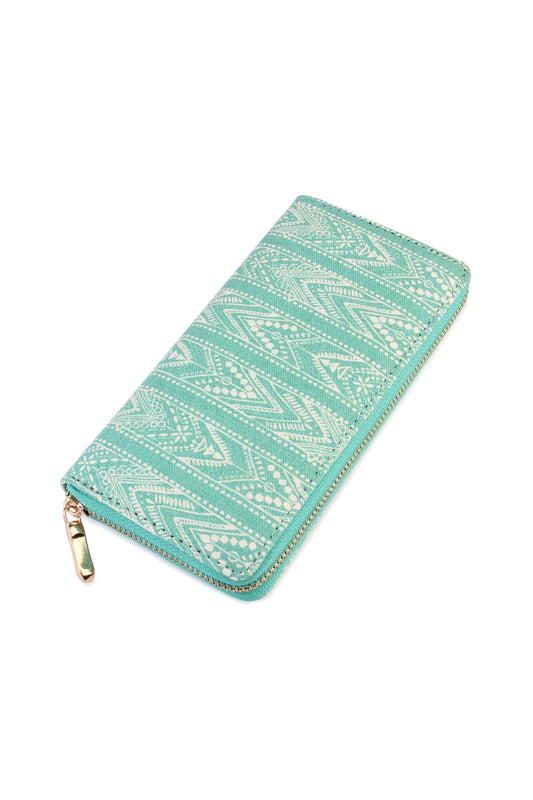 Lace Pattern Printed Zipper Wallet