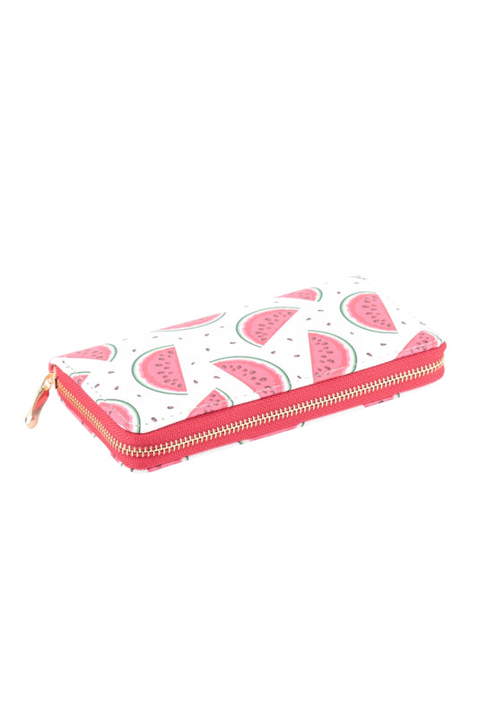 Watermelon Print Zipper Wallet