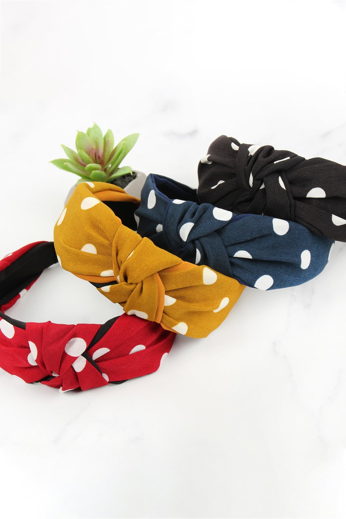 Polka Dots Tied Hair Band / 6PCS