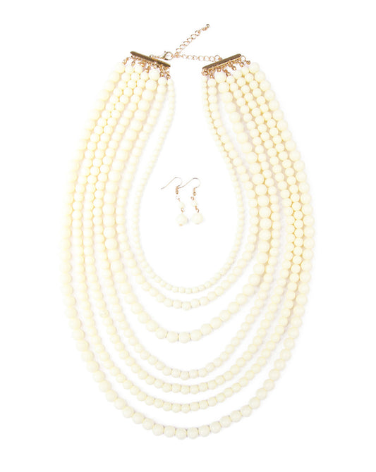 Women's Multilayer Acrylic Necklace & Earring Jewelry 6 Set