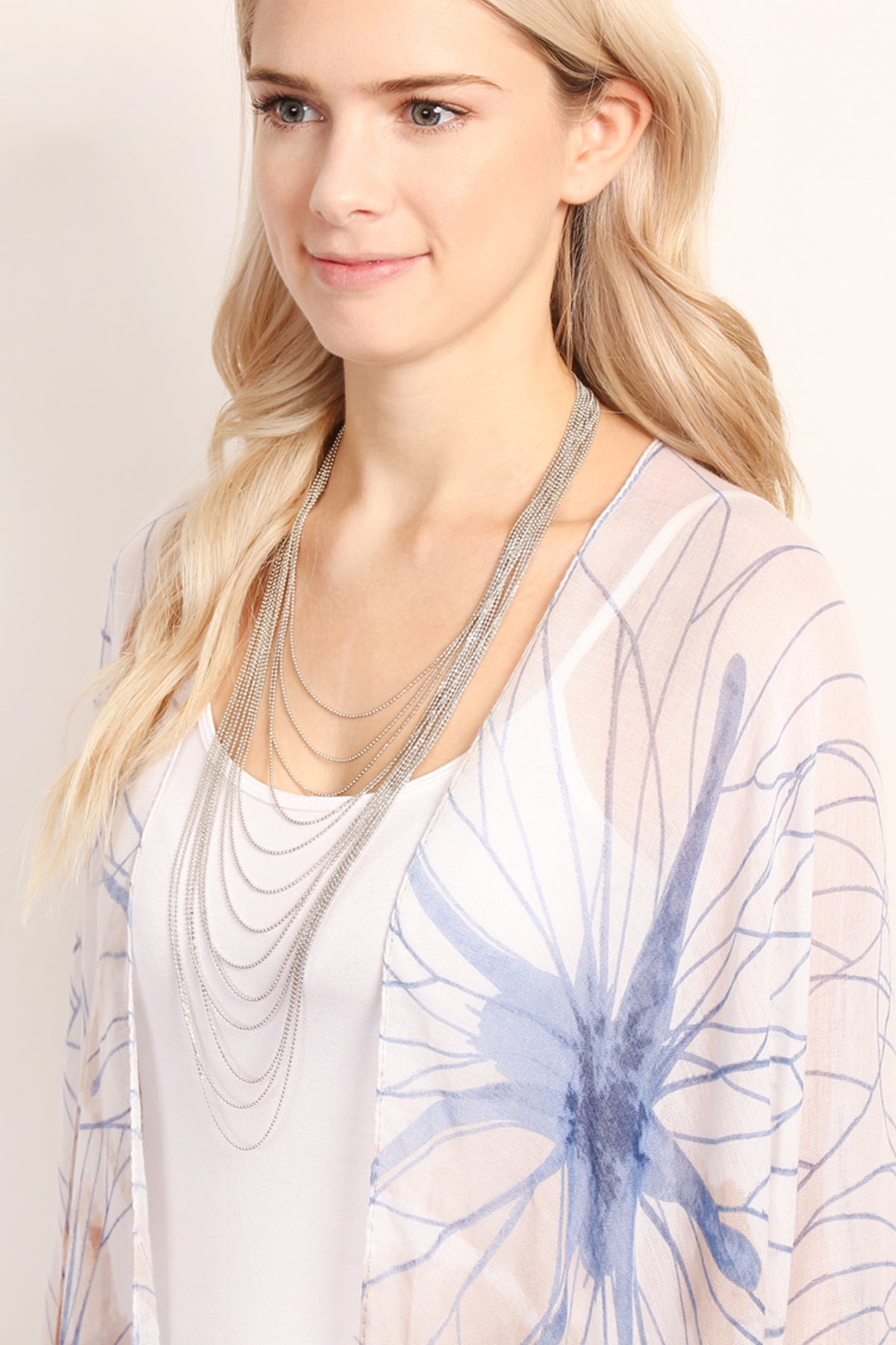 13Line Beaded Layered Statement Necklace