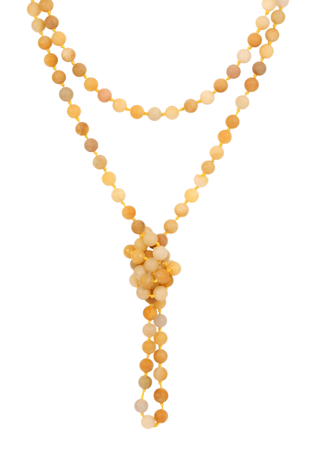 Natural Stone Hand Knotted Long Necklace