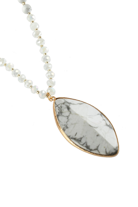 Marquise Stone Pendant Necklace