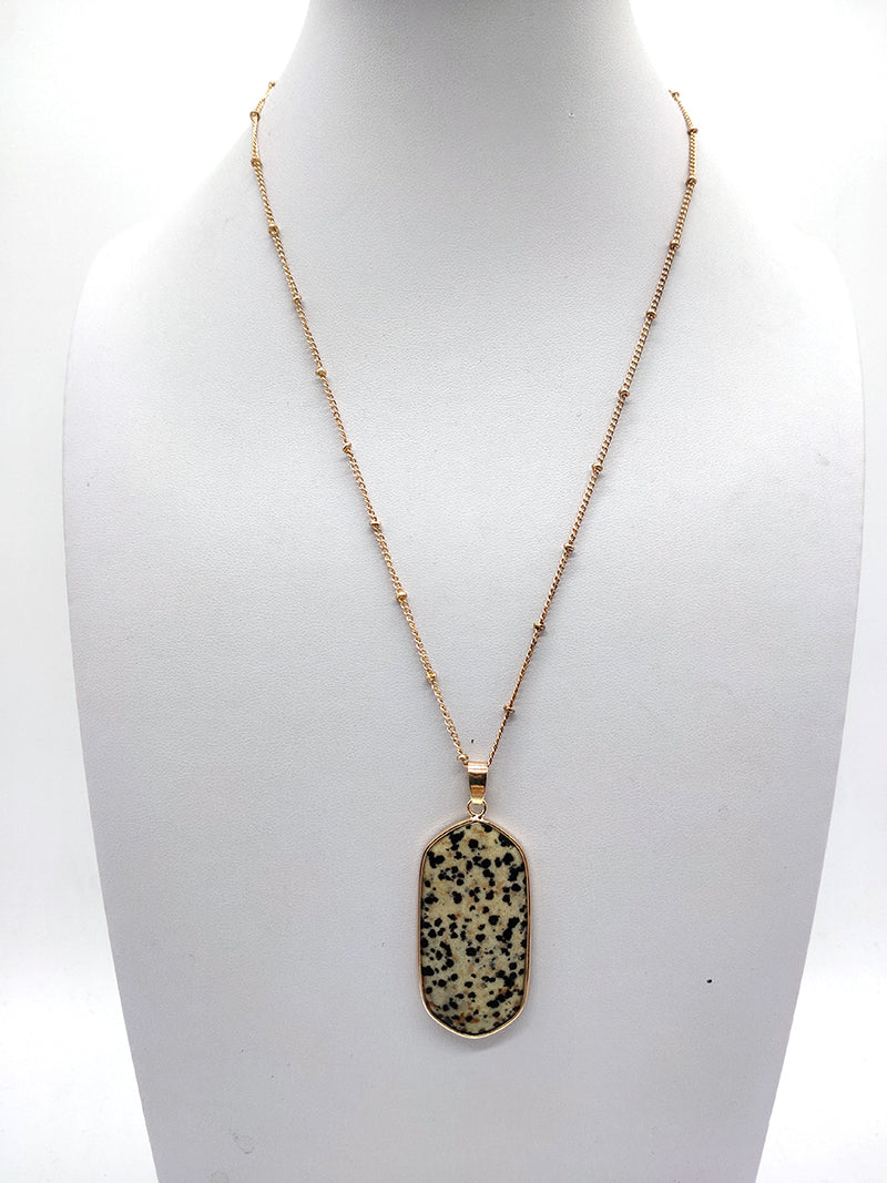 Stone Pendant Charm Necklace