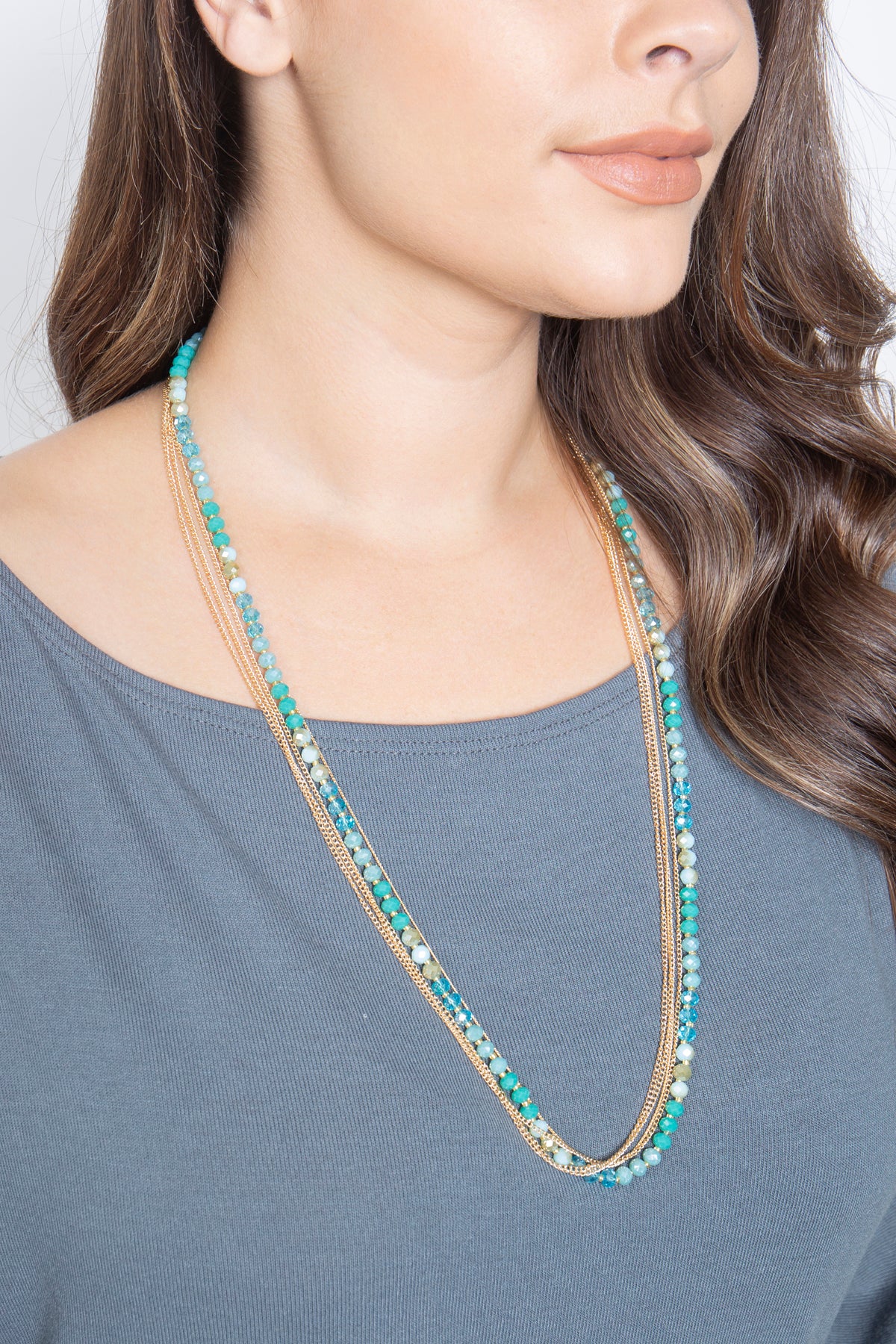 Multi Chain With Rondelle Beads