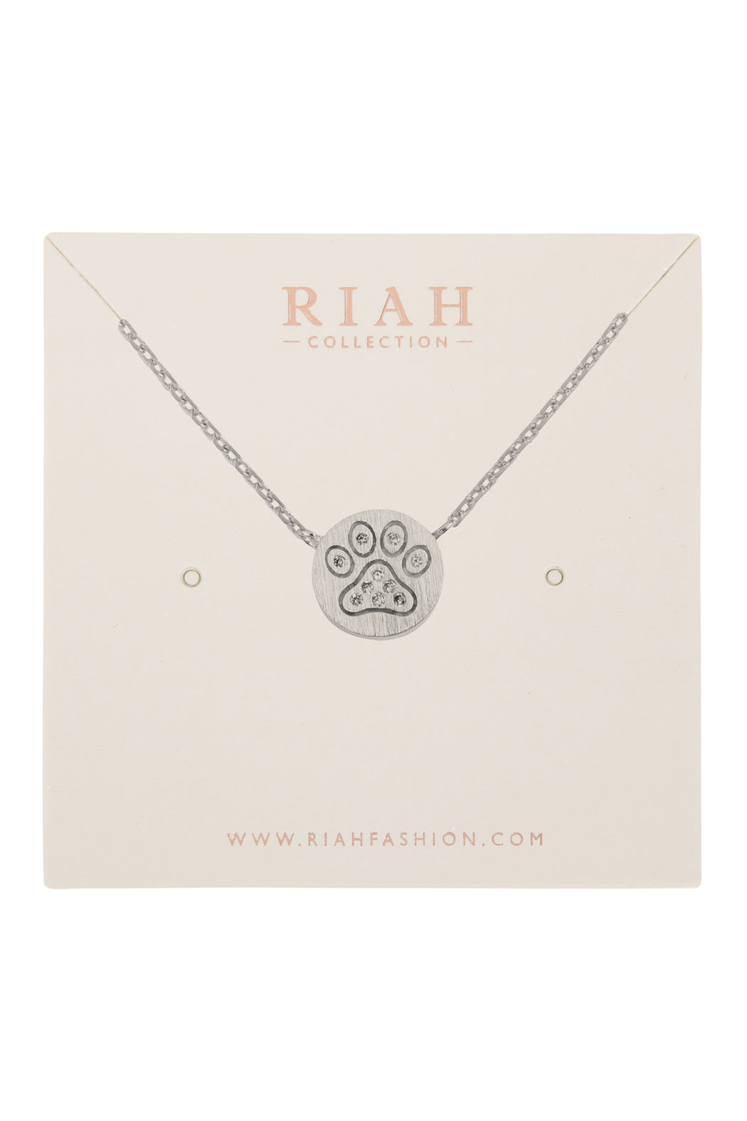 Paw Crystal Pave Pendant Necklace