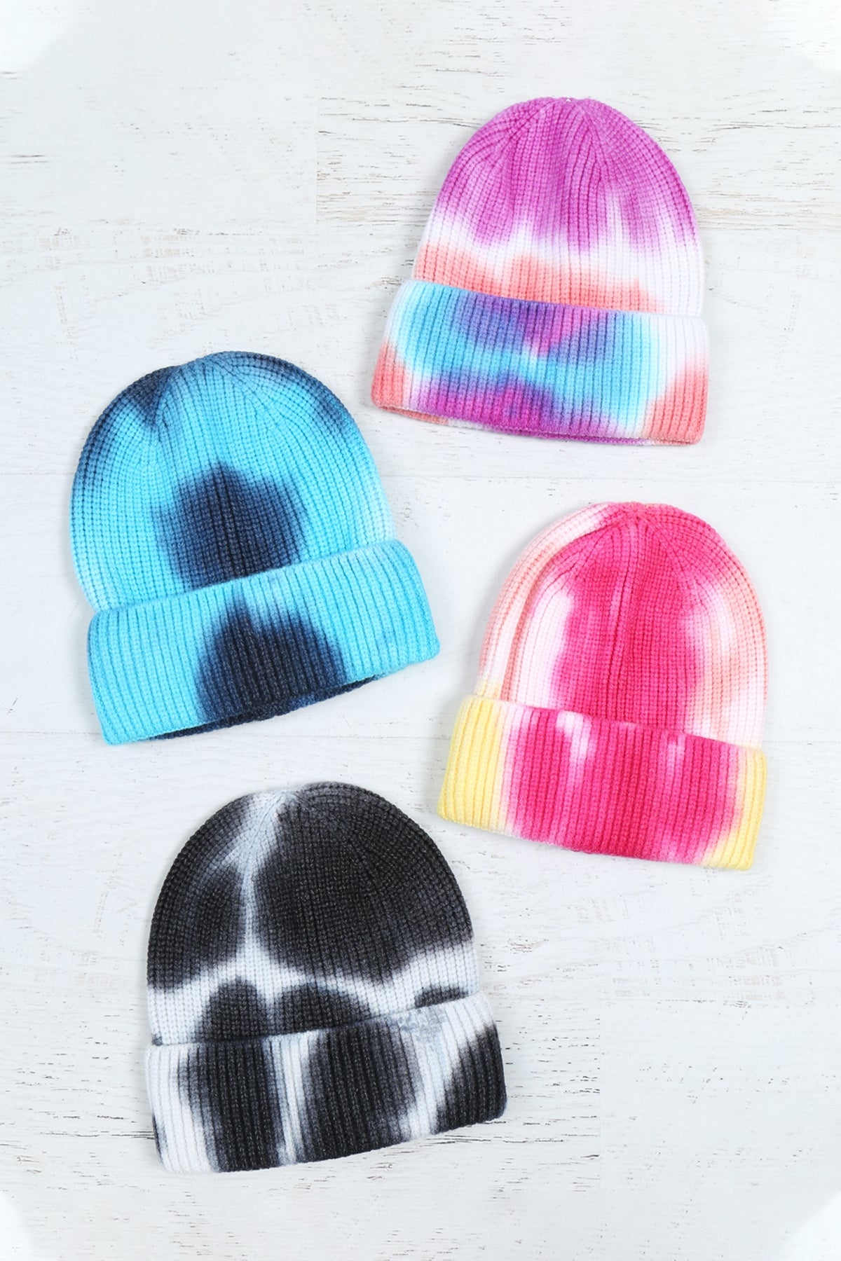 Tie Dye Knitted Multicolor Beanie
