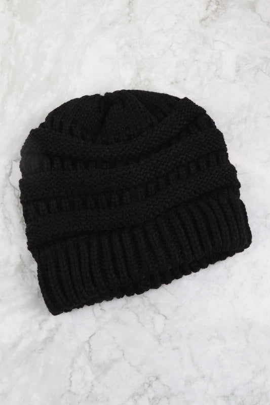 Ribbed Knit Pattern Beanie