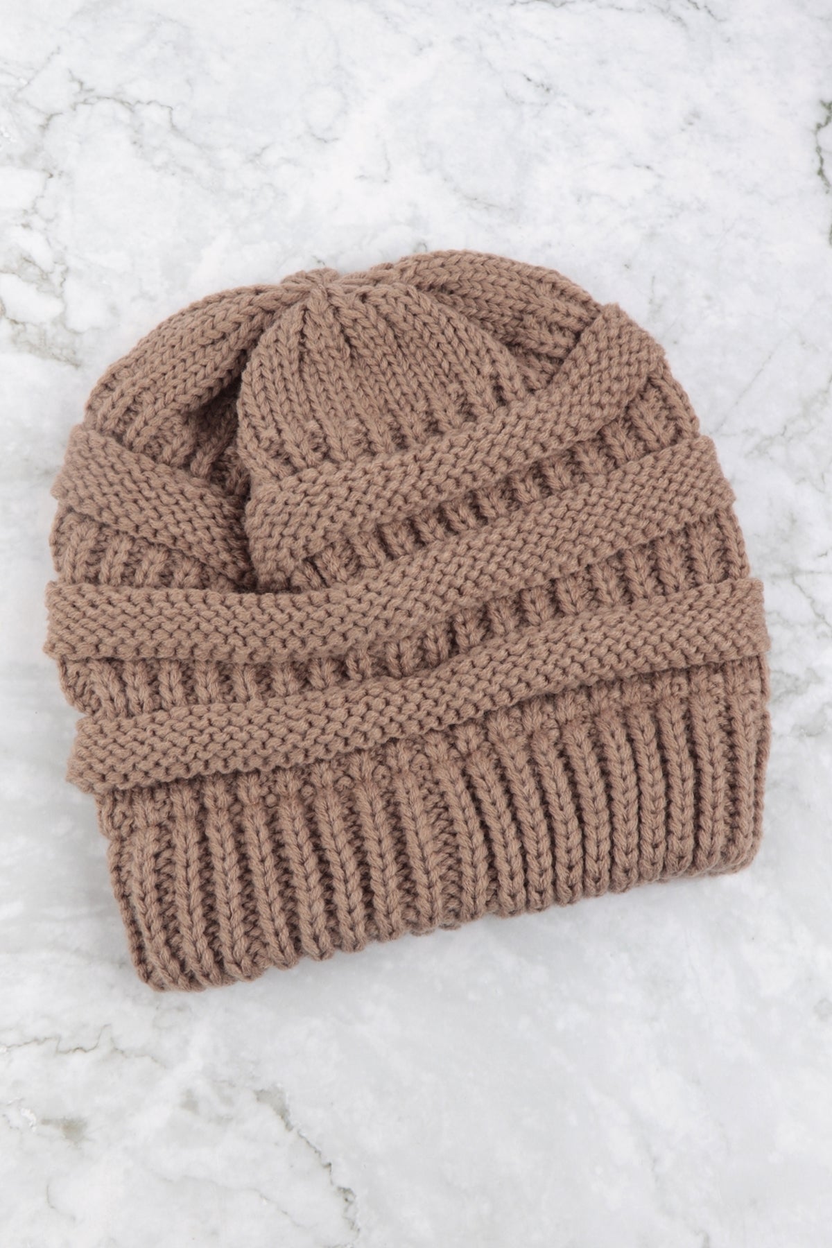 Ribbed Knit Pattern Beanie