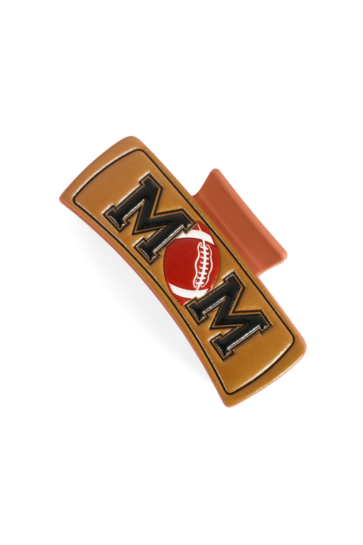 Football "Mom" Faux Leather Hair Claw