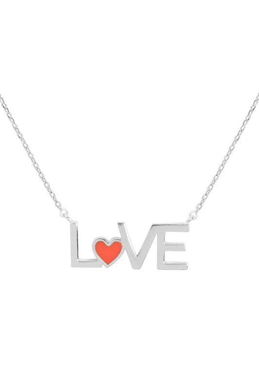 Love Pendant With Color Necklace