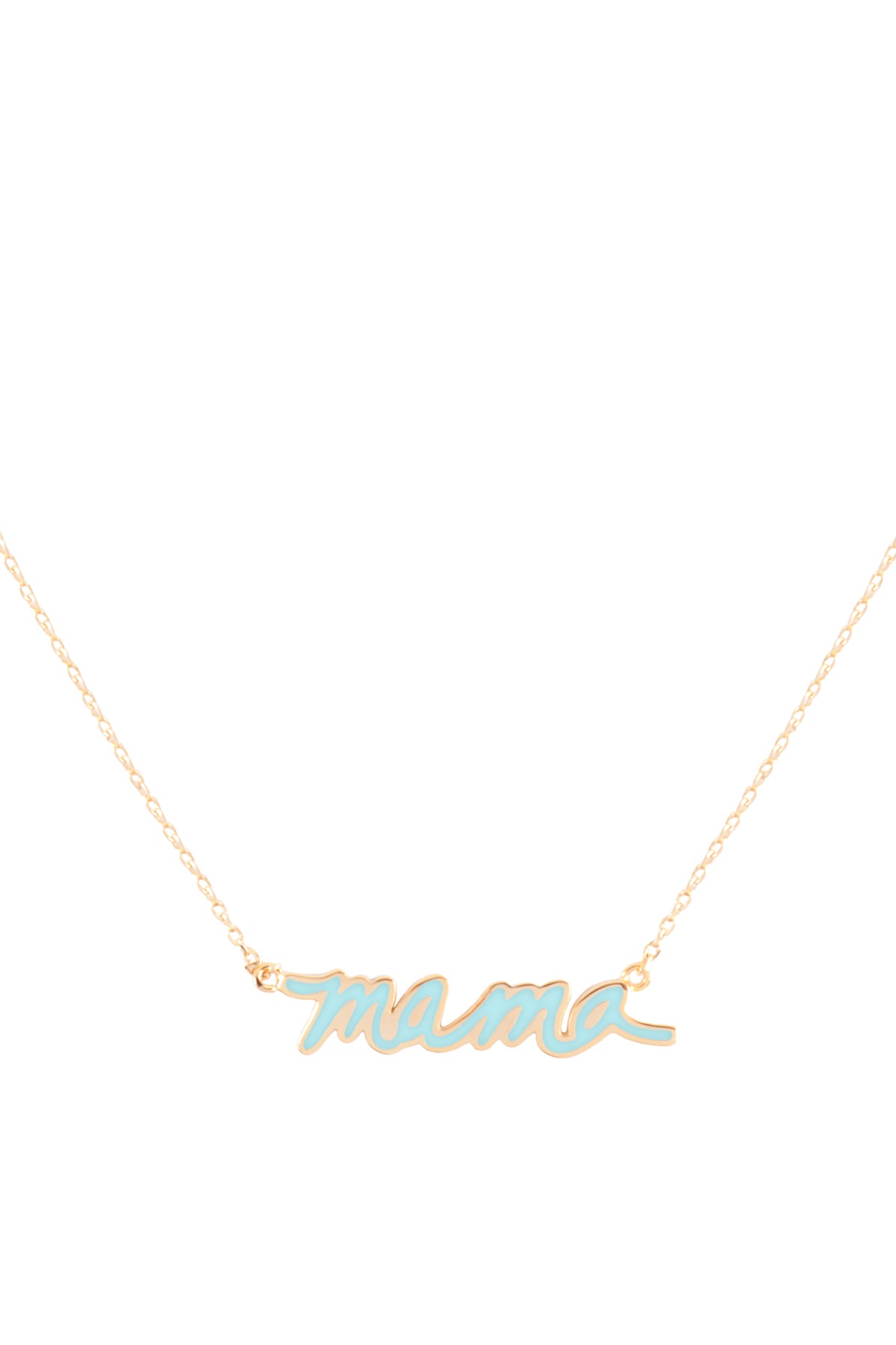 "MAMA" Personalized Color Pendant Brass Necklace