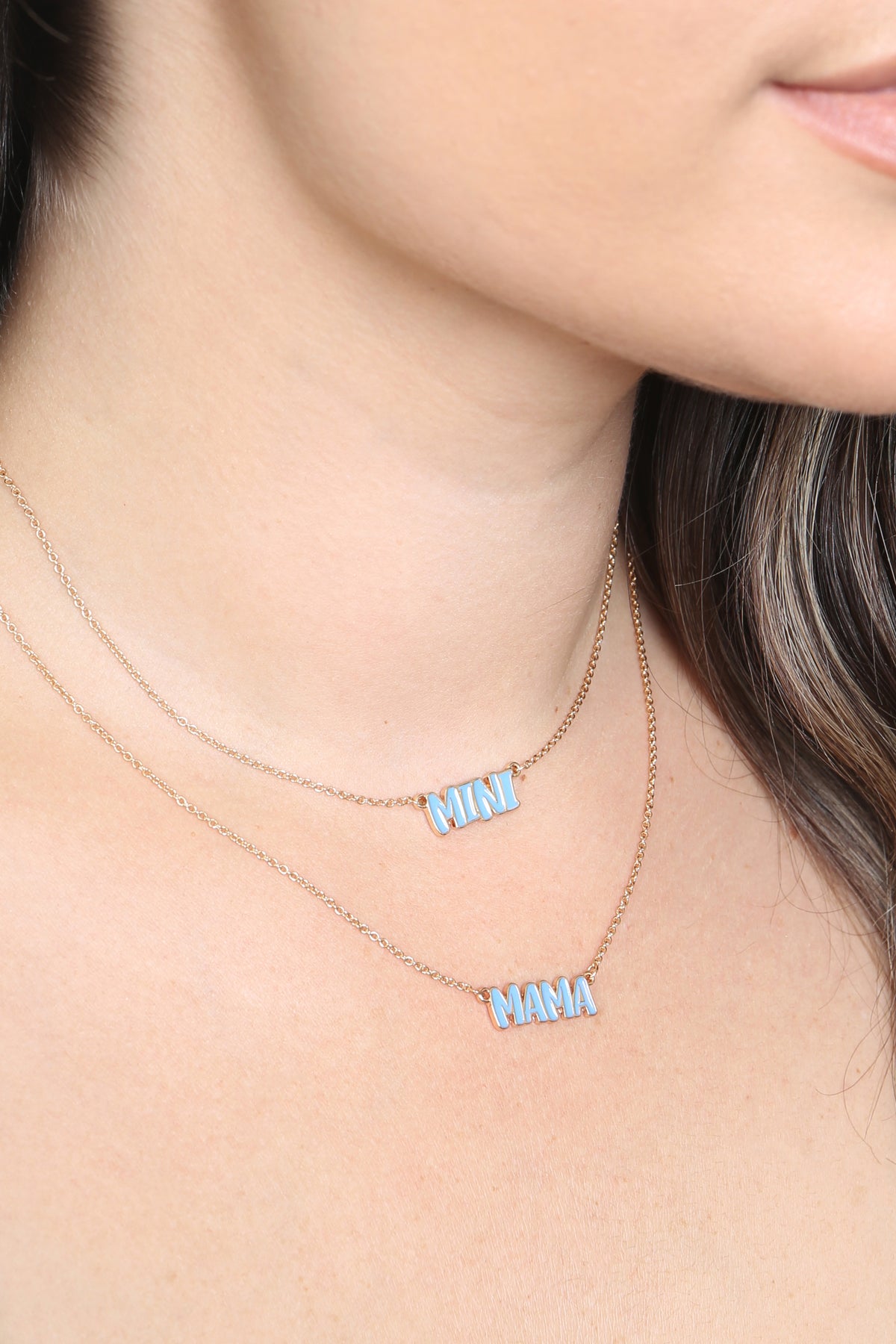 Mama and Mini Personalized Color 2 Set Necklace