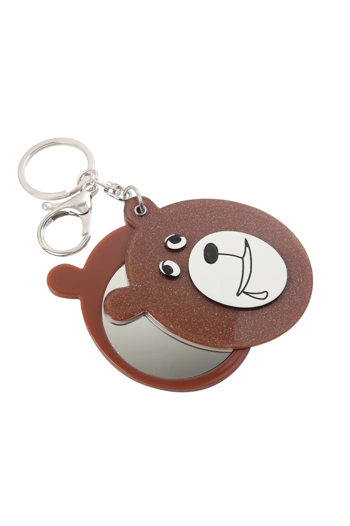 Black/Brown Assorted Drooly Bear w/ Mirror Keychain
