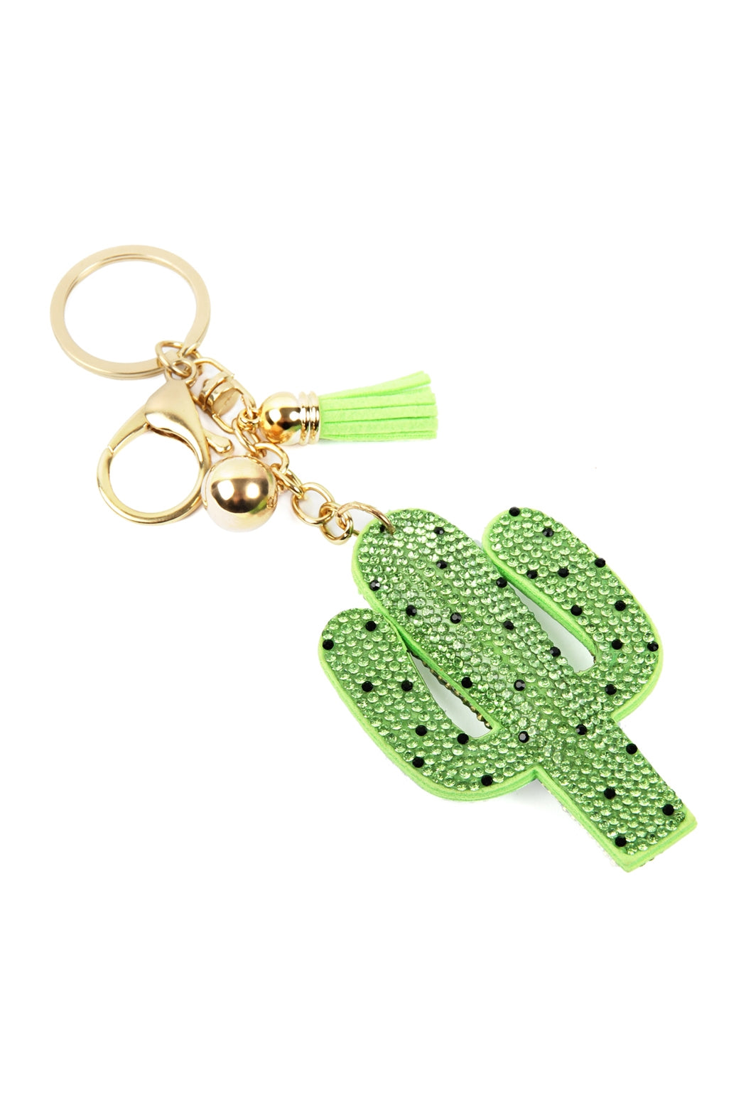Cactus Tassel Rhinestone Keychain