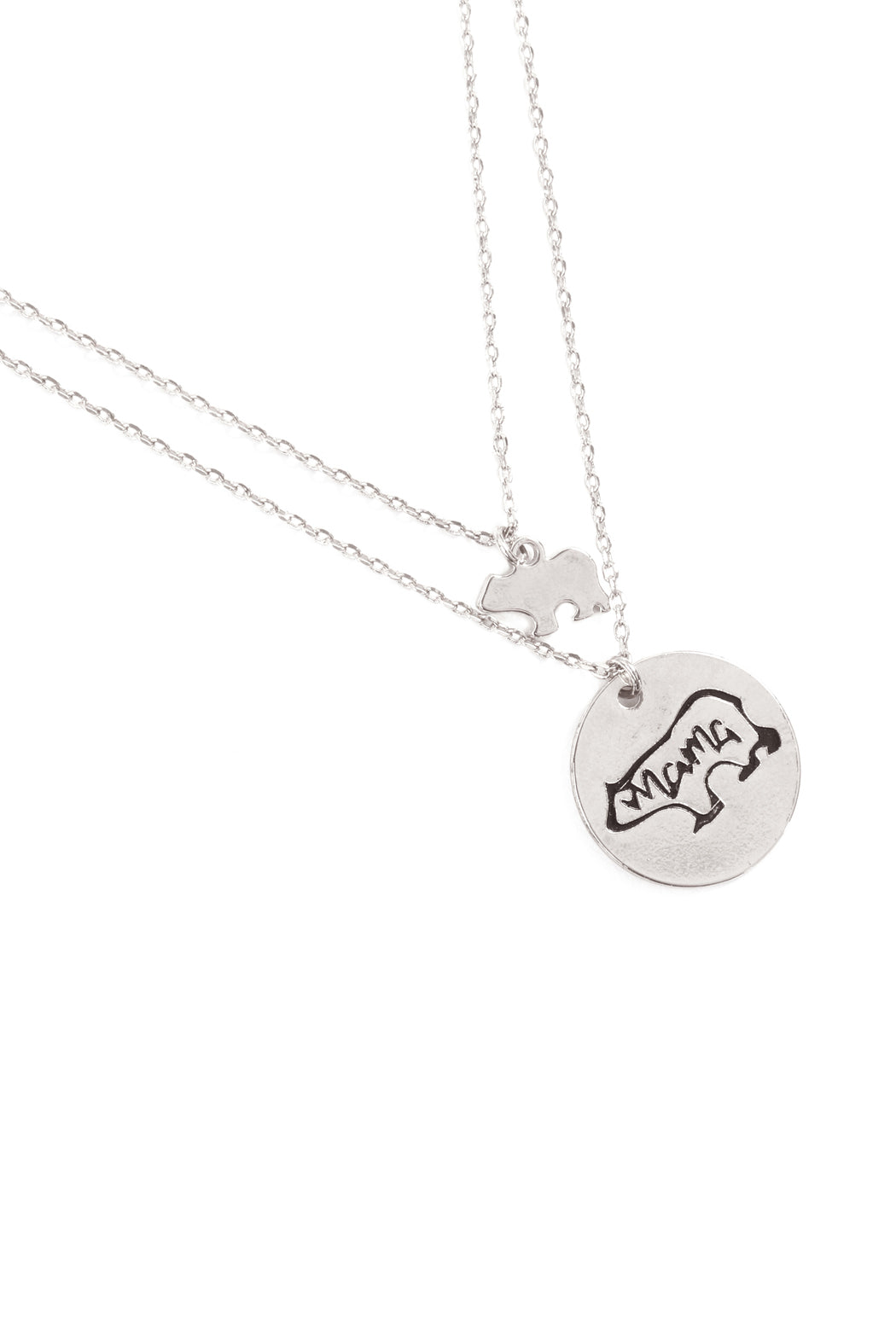 Mama Bear Double Layer Pendant Necklace