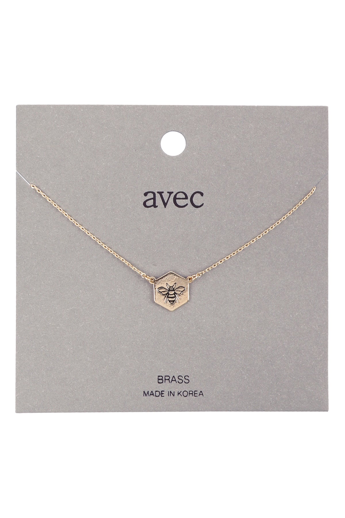 Bee Stamping Pendant Necklace