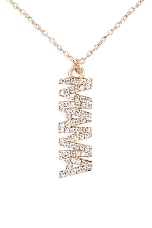 Brass "Mama" With Cry Letter Necklace
