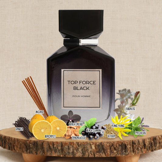 Top Force Black Spray Perfume Eau De Parfum For Men - 100ML/3.4FL.OZ.