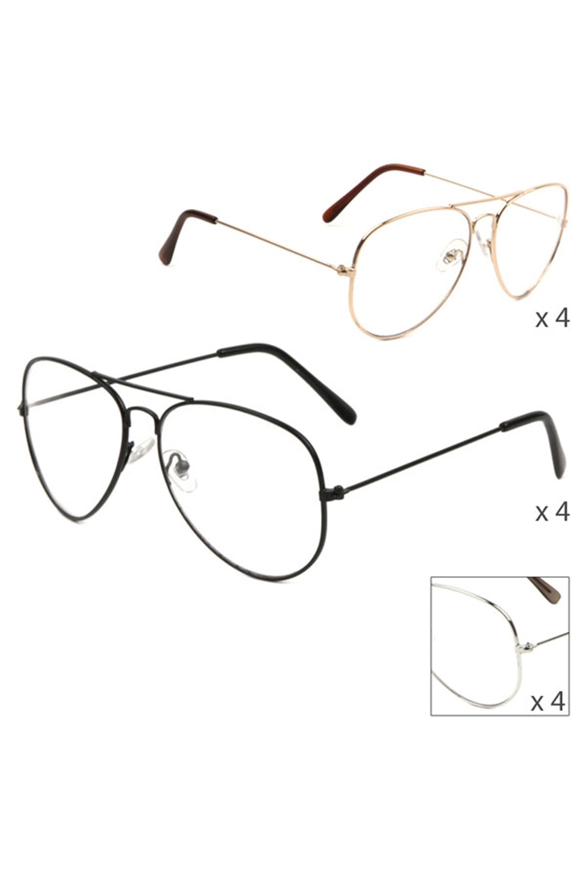 Clear Lens Aviator Sunglasses