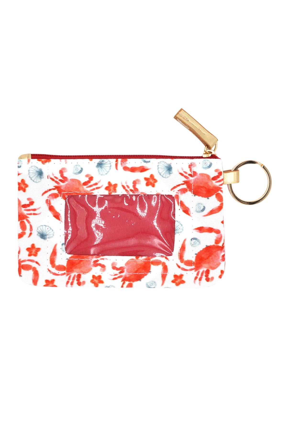 Hand Drawn Crab ID Wallet And Detachable Lanyard