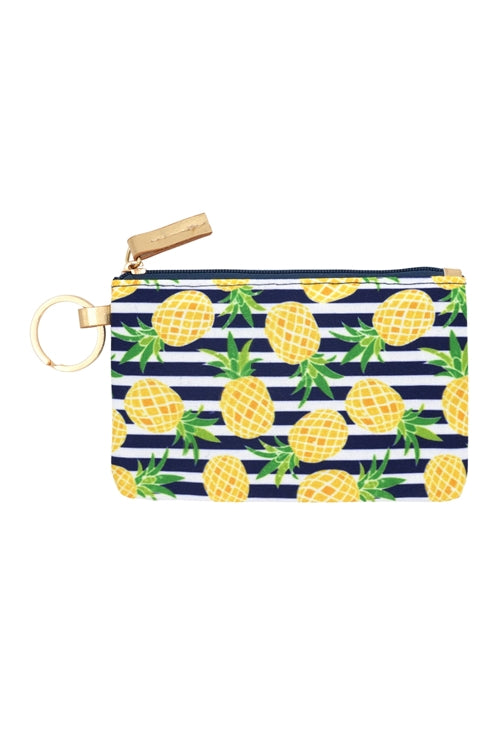 Pineapple Stripe ID Wallet And Detachable Lanyard / 1PC