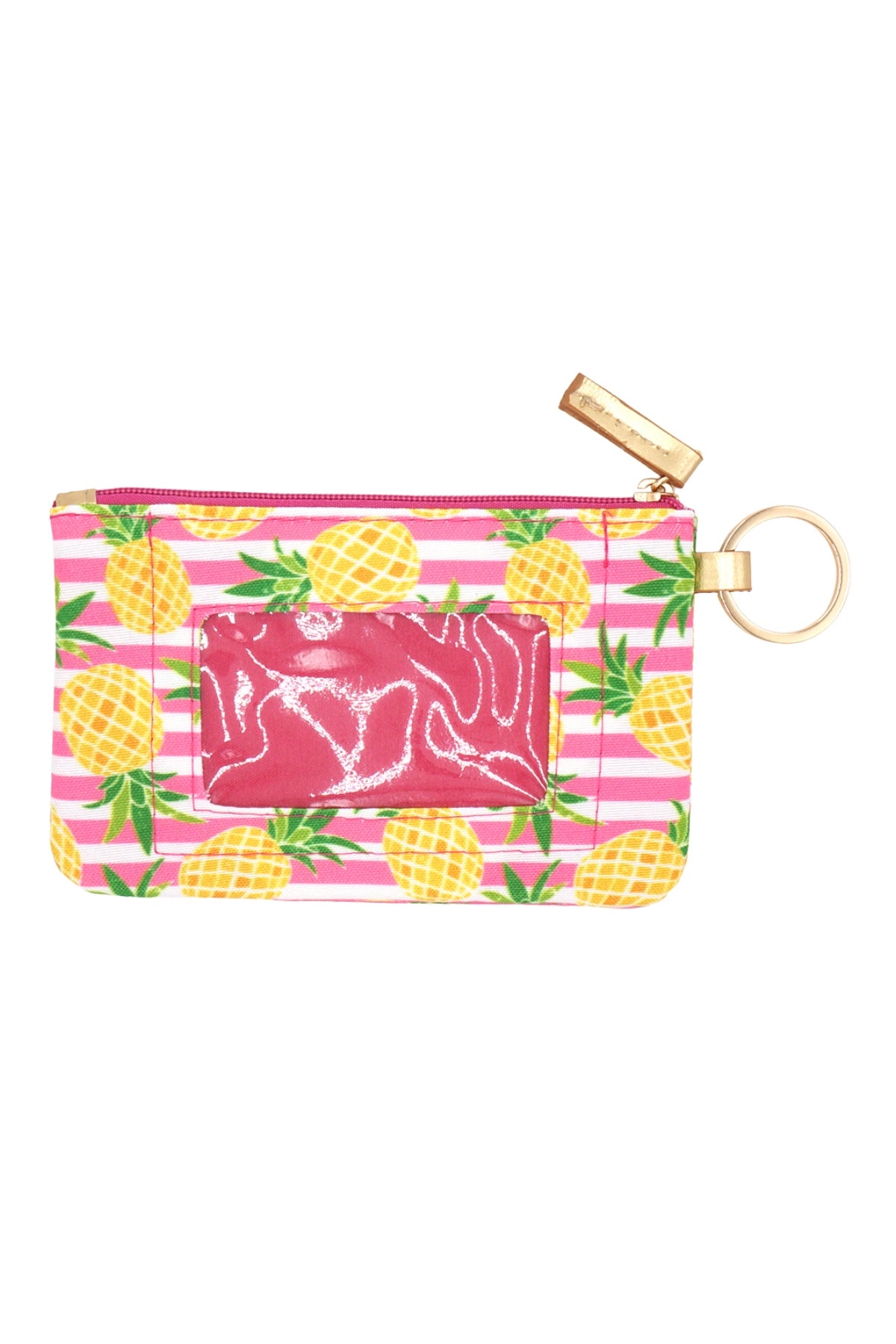 Pineapple Stripe ID Wallet And Detachable Lanyard / 6PCS