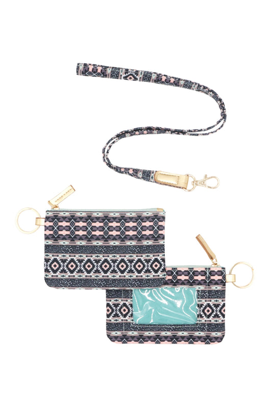 Leopard Tribal ID Wallet & Detachable Lanyard
