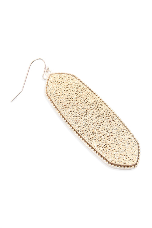 Cast Oval Drop Earrings Matte Silver Matte Gold