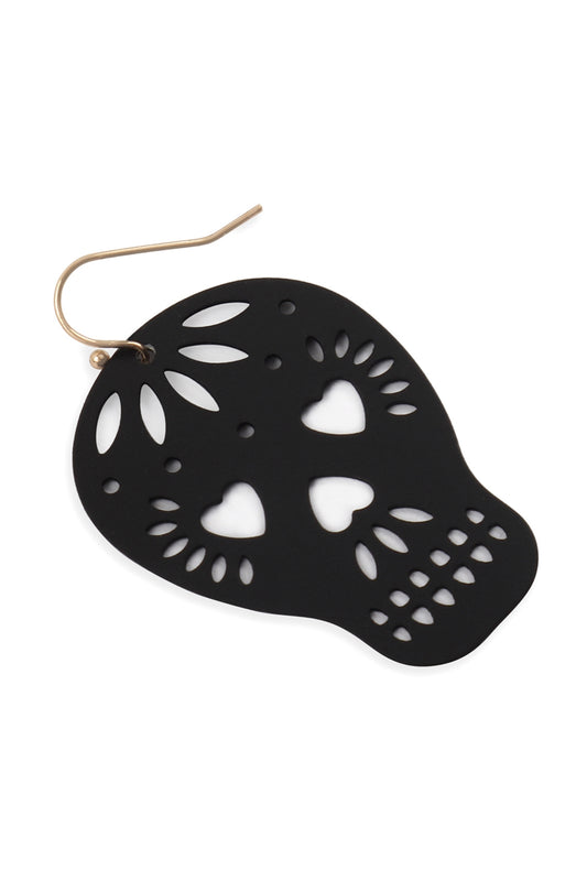 Halloween Skull Coated Filigree Hook Earrings