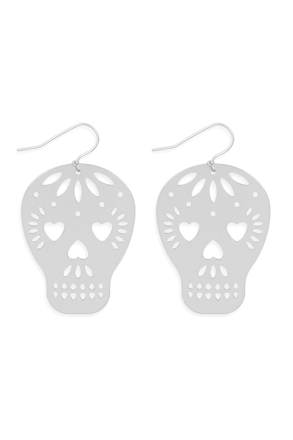 Halloween Skull Coated Filigree Hook Earrings