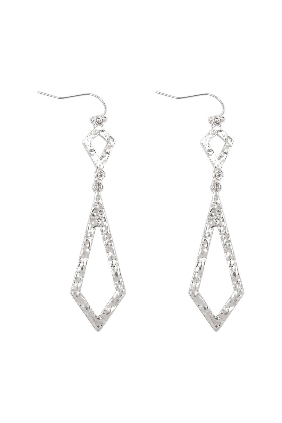 Textured Diamond 2 Drop Earrings