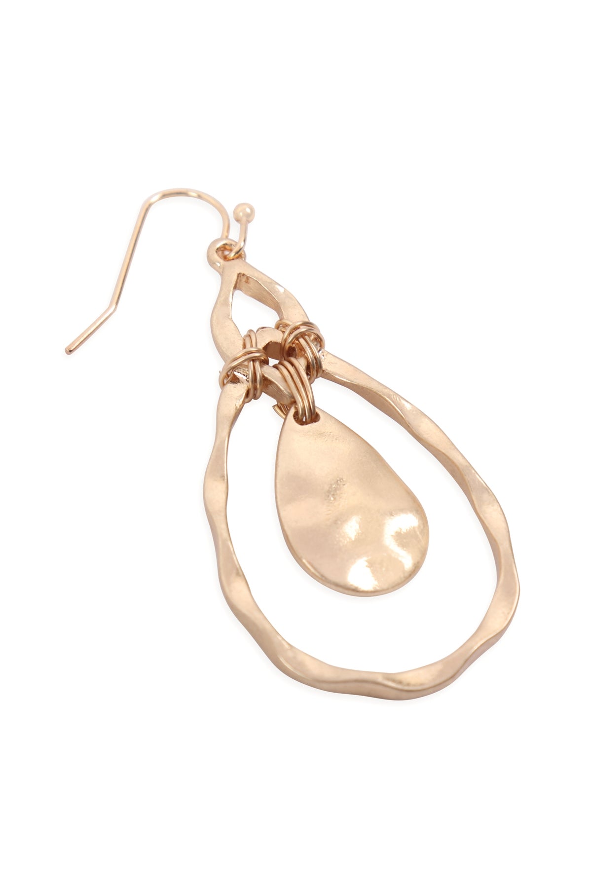 Wire Wrapped Open Teardrop Link Hook Earrings