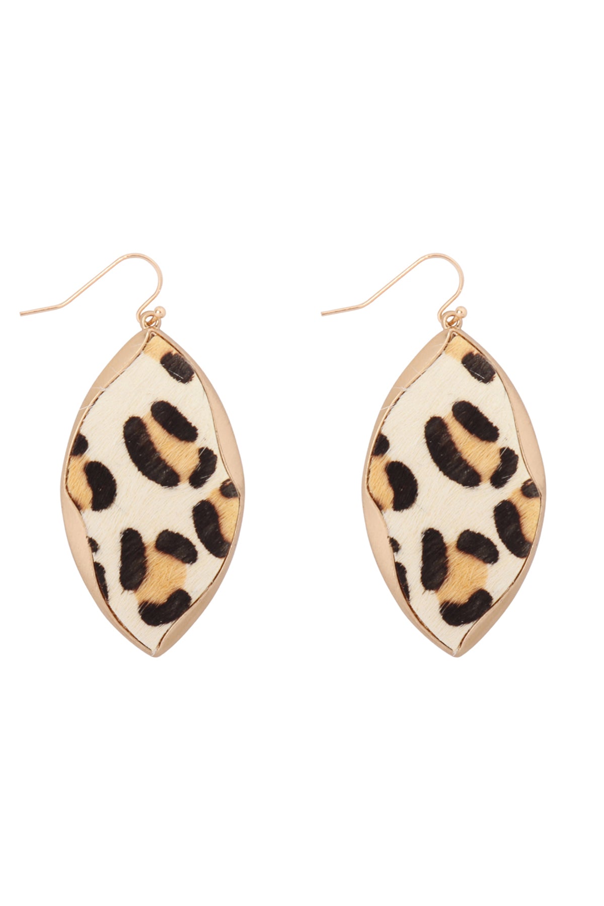 Animal Print Wrap Genuine Leather Earrings White Leopard