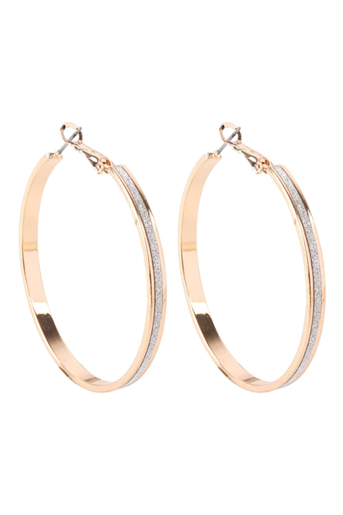 Sand Sticker Hoop Earrings Gold Silver