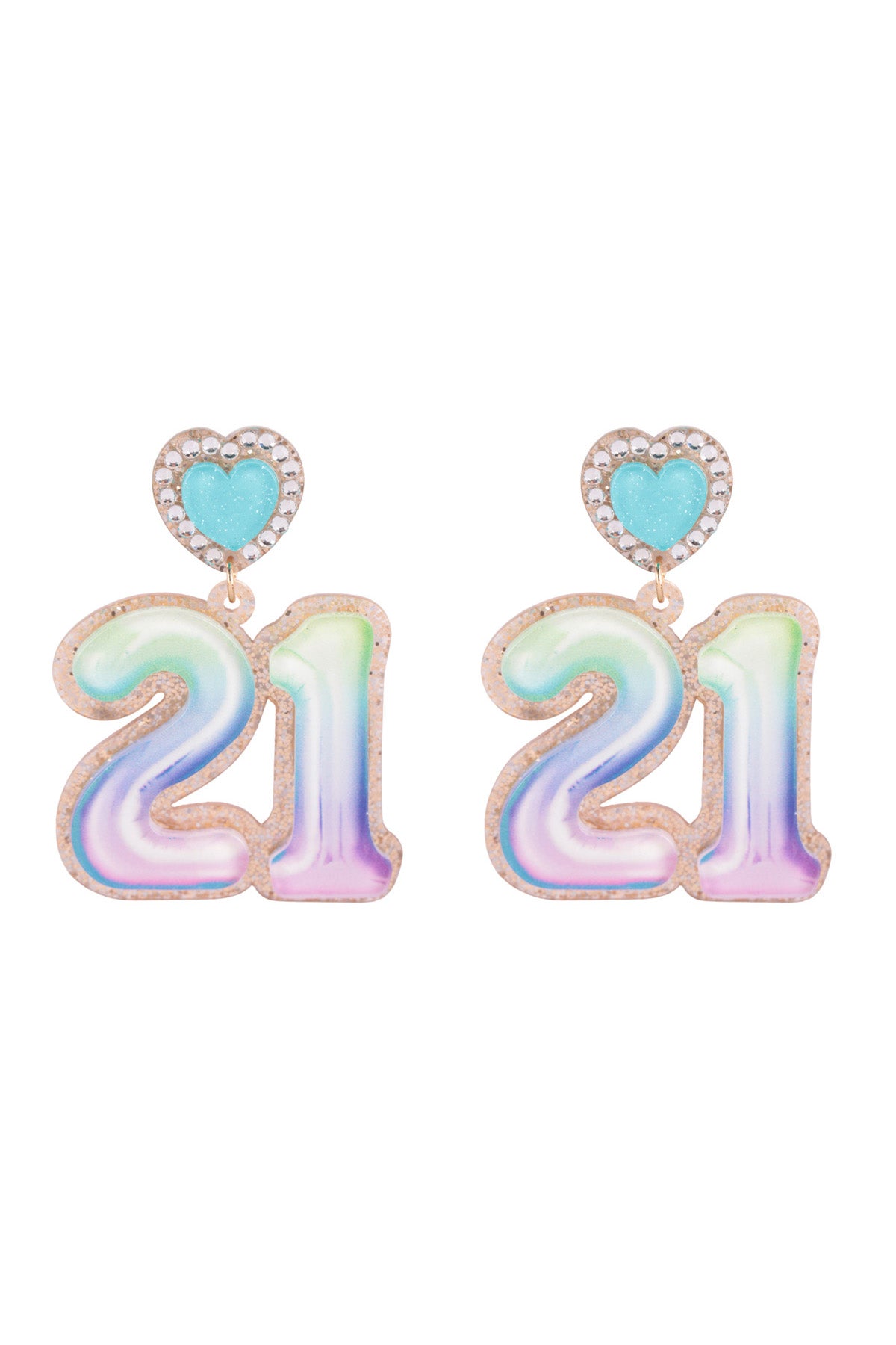 Balloon Dangle Post Earrings Blue