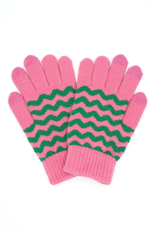 Chevron Pattern Smart Touch Gloves