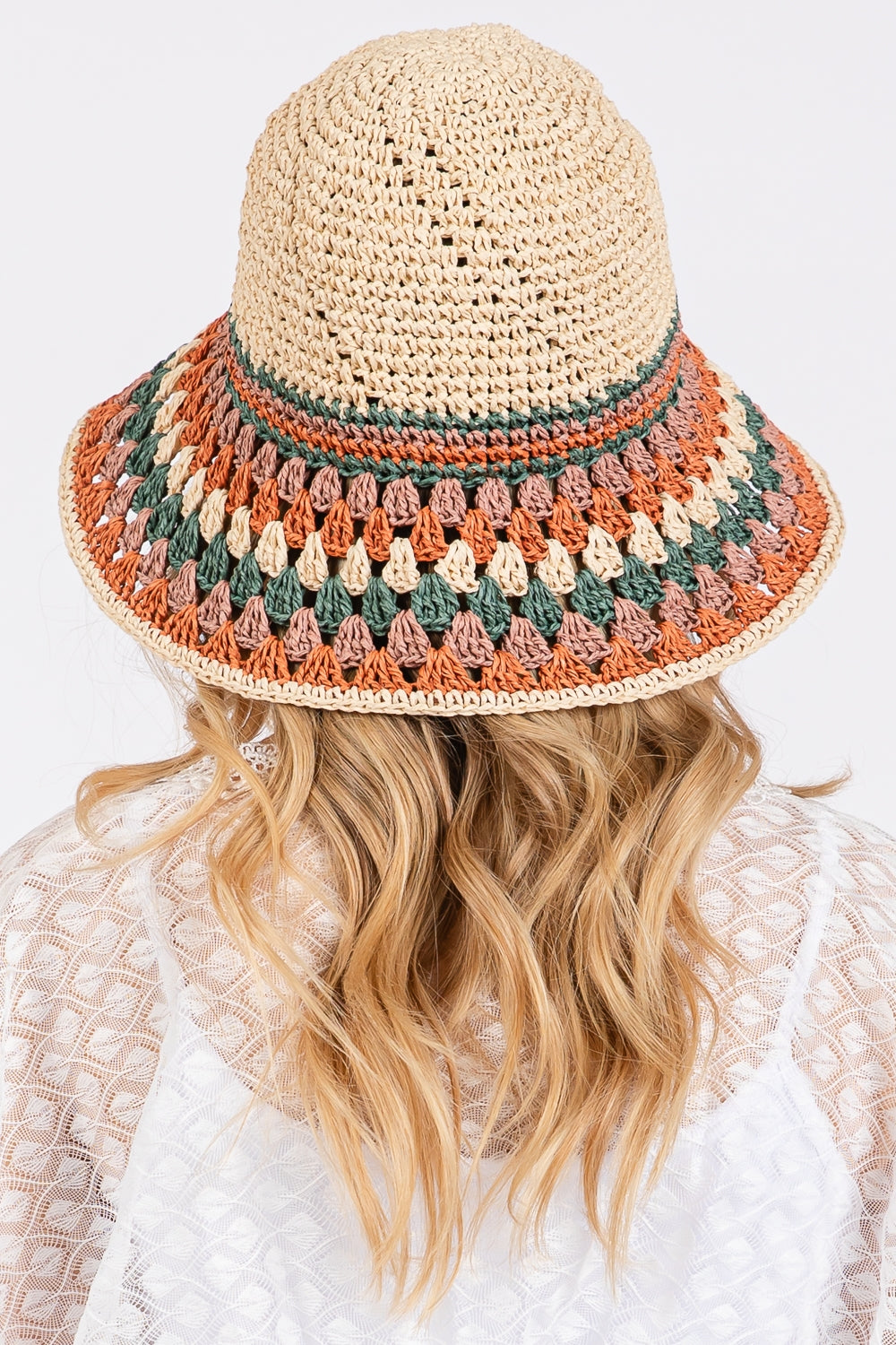 Multi Color Straw Bucket Hat