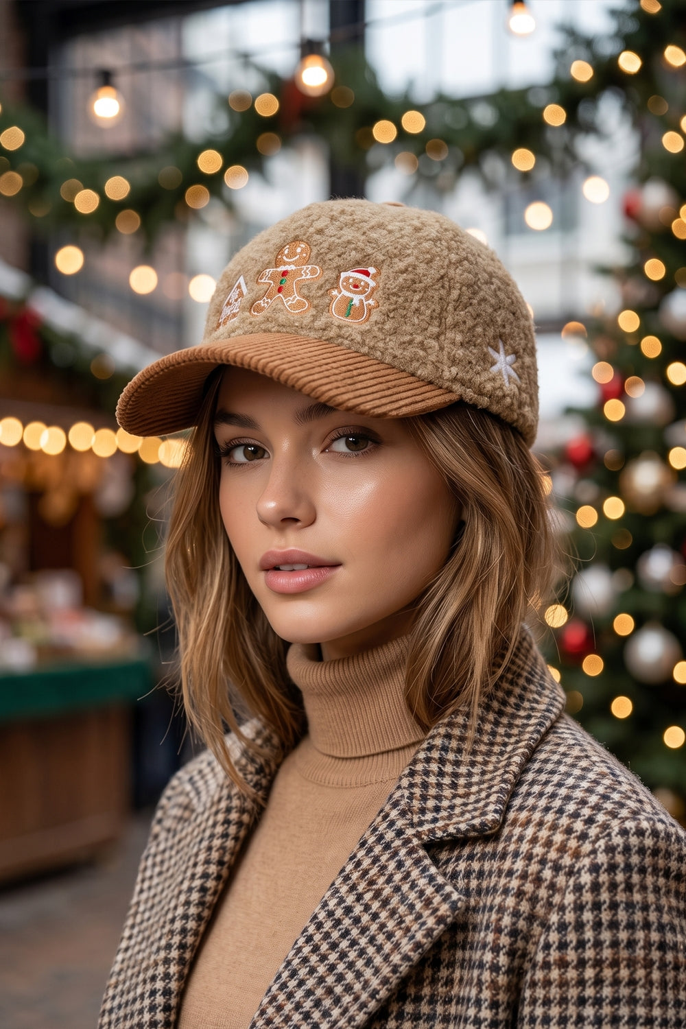 Gingerbread Family Embroidered Sherpa And Corduroy