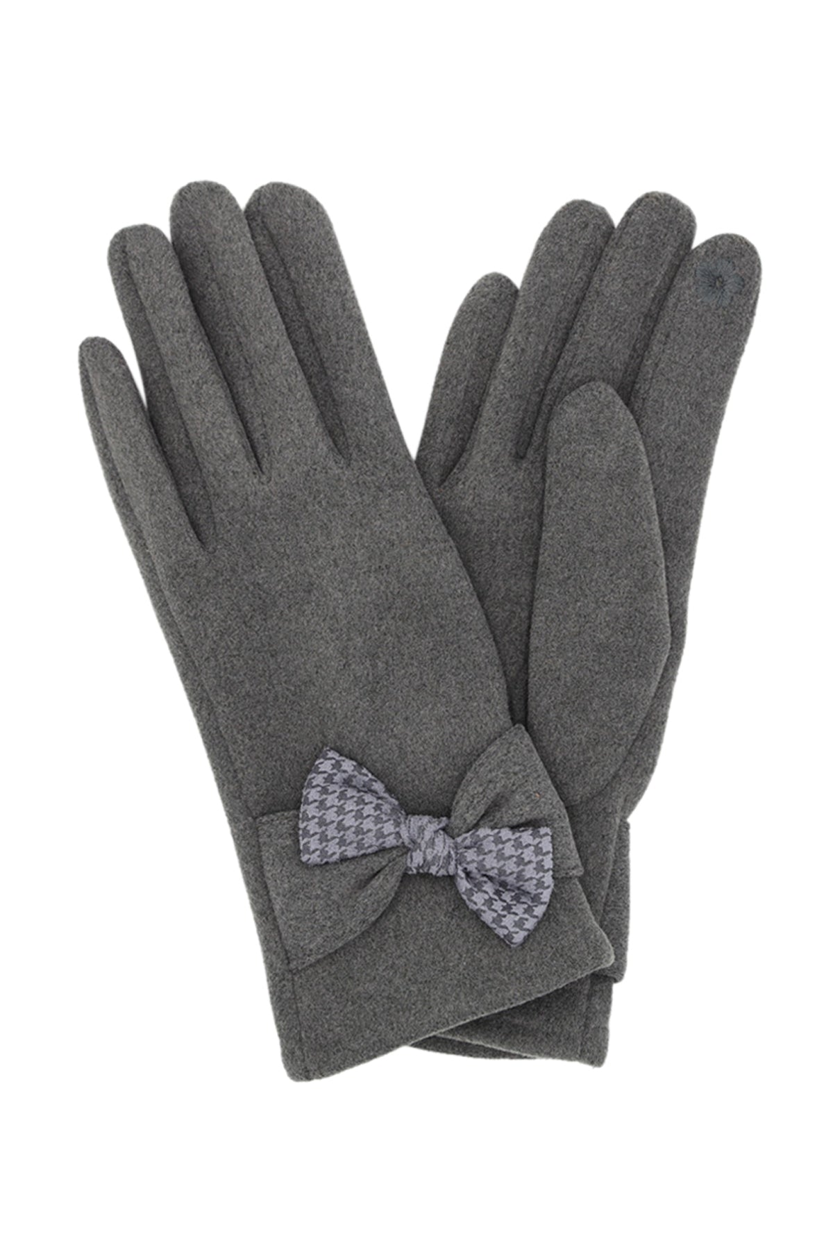Houndstooth Bow Smart Gloves
