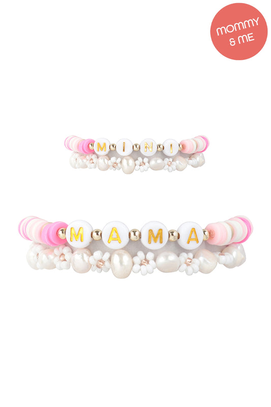 Mama & Mini Fimo Flower Bracelet Set