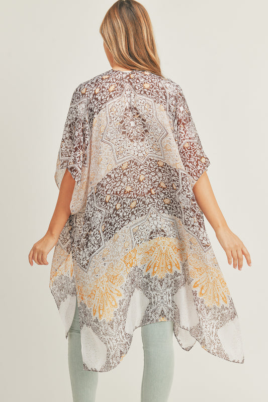 Summer's Lightweight All Over Mixed Print Kimono