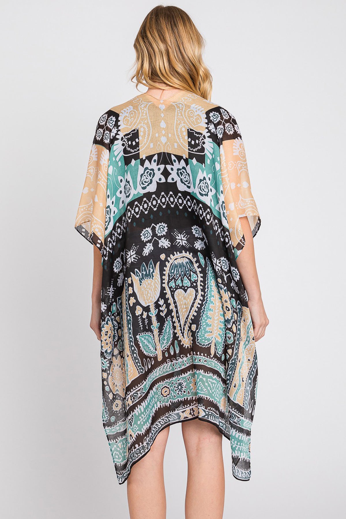 Stylish Geometric Boho Print Fashion Kimono
